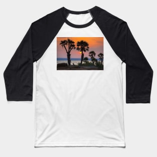 Sunset at the shore of salt lake-Nature Baseball T-Shirt